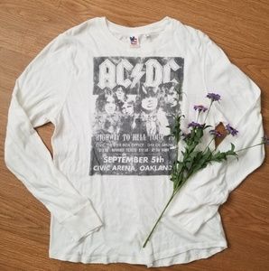 White Long Sleeve AcDc Tee by Junkfood